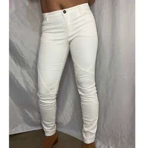 Tess Giberson - White Moto Skinny Jeans
